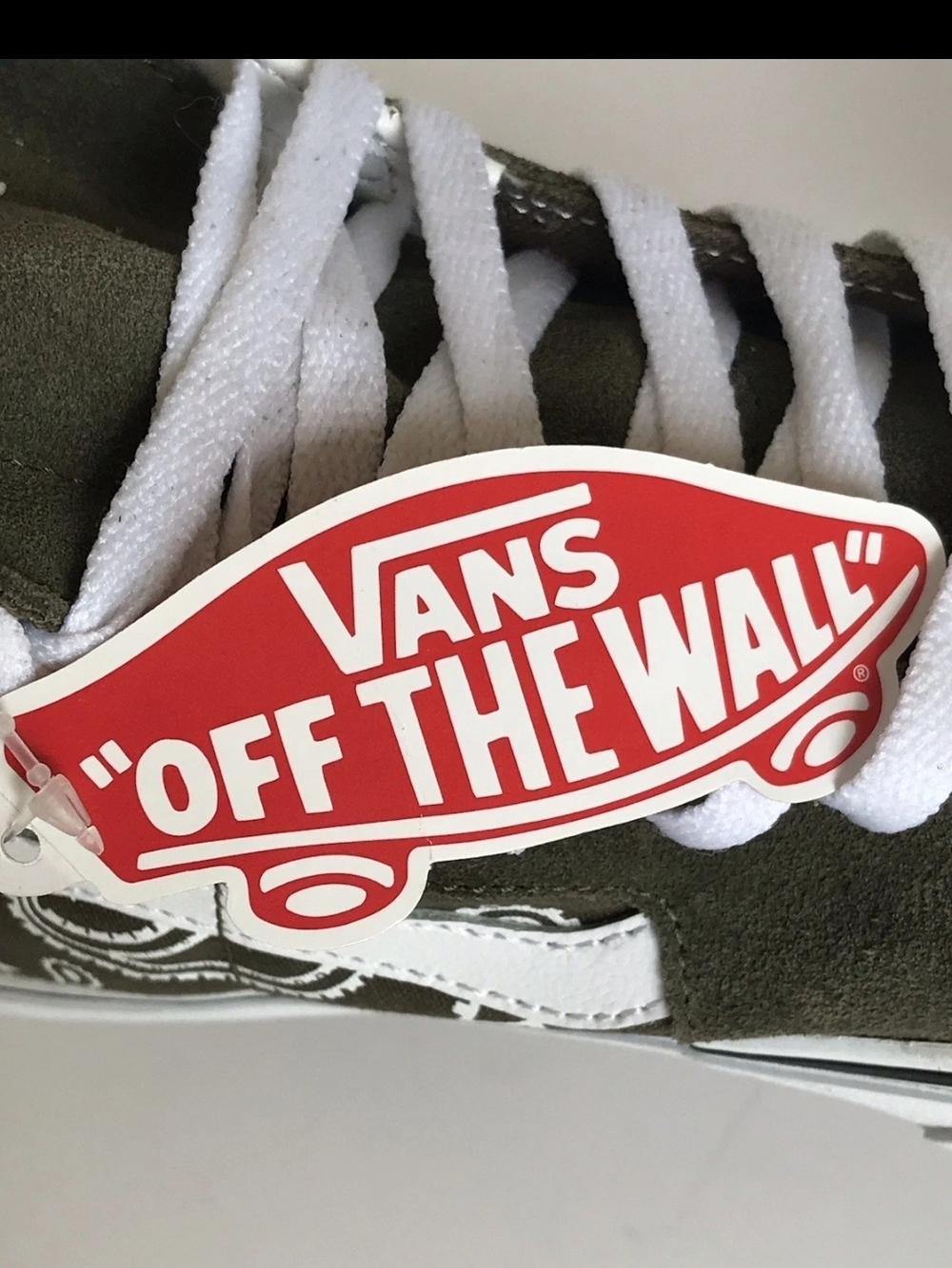 Vans Peace Paisley Sk8-Hi Olive Green Suede & Canvas Old Skool Men's size 7.5 - Picture 12 of 15